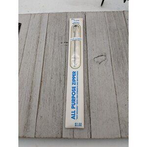 Vintage J&P Coats All Purpose Metal  Zipper 18" Natural Cream 256